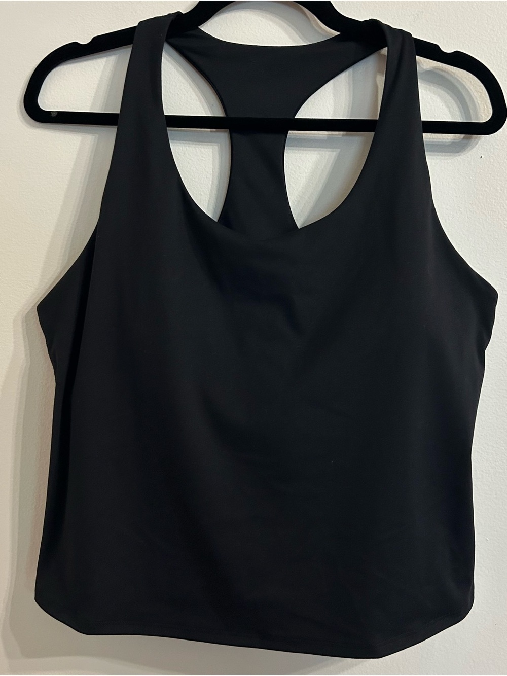 Old Navy Powersoft Racerback Crop Tank Top XL Built In Bra Athleisure Black
